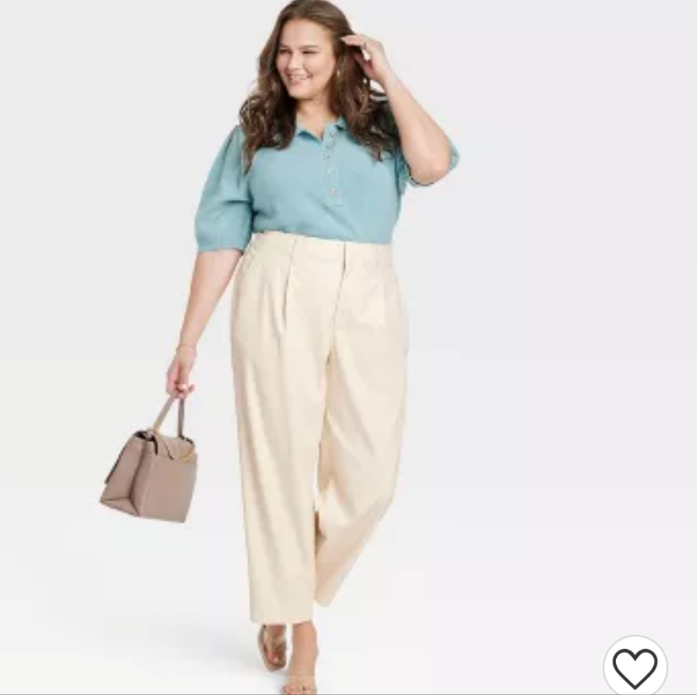 Faux leather pants cream off white